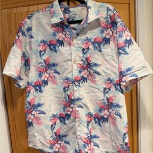 Tommy Bahama Pink and Blue Floral Men's Shirt